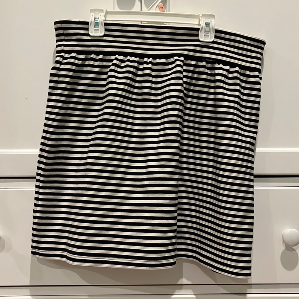 Black and White Striped Skirt